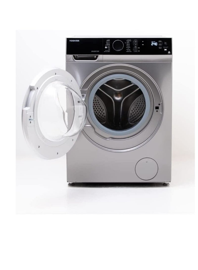 Toshiba Washing Machine, Great Waves, Cyclone Mix, Antibacterial Gasket - 8 kg TW-BJ90M4EG(SK) Silver - Image 2