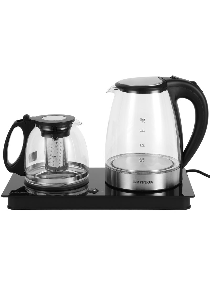 KRYPTON 2 In 1 Digital Tea Maker - Stainless Steel Filter | Temperature Adjusting, Boil-Dry Protection | 2 Years Warranty 1.2 L 2200.0 W KNTM6445 Black and Silver  - Image 1