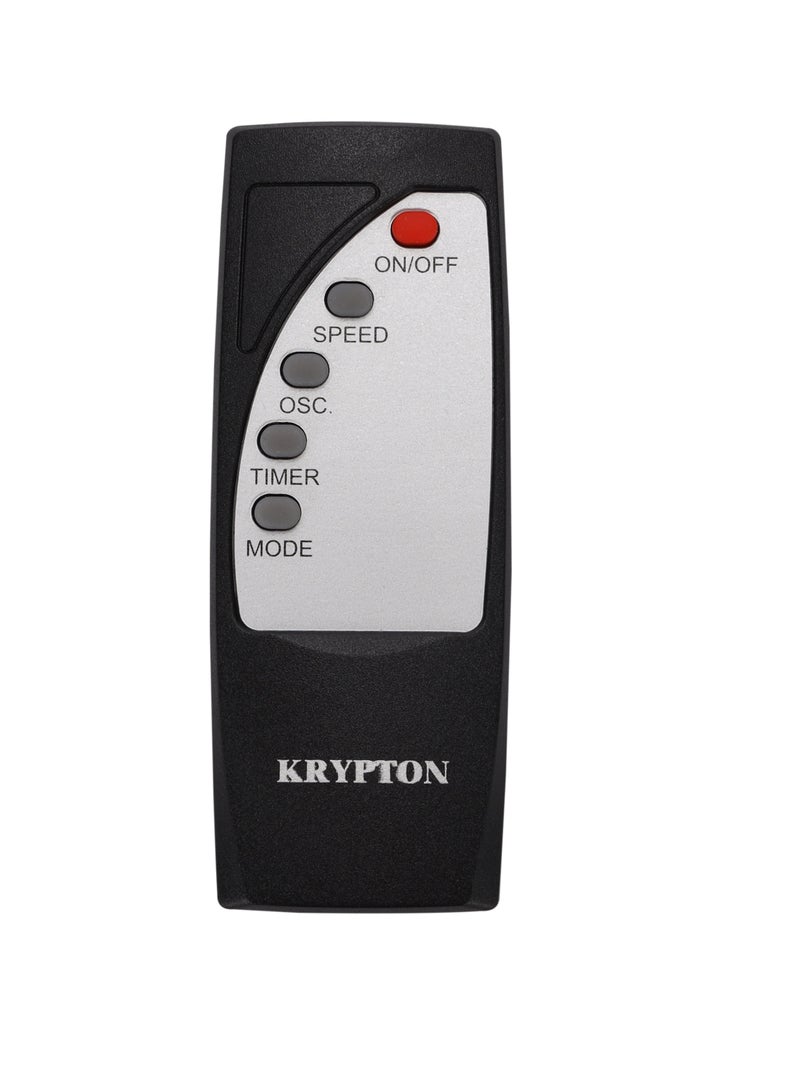 KRYPTON - 16" Stand Fan Pedestal Fans with Remote Control, 5 Leaf Metal Blades for Strong Wind and 3-Speed Levels, 7.5 hours Timer, Adjustable Height/ High Performance Motor, Ideal for Home, O KNF6559 BLACK - Image 1