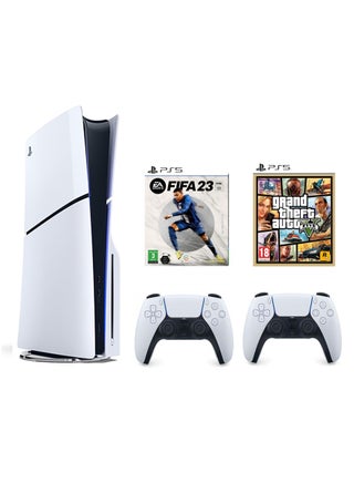 PlayStation 5 Slim Disc Console With Extra Controller Grand theft auto V (INTEL VERSION) and EA FIFA 23 KSA VERSION - pnsku/N70024633V/45/_/1700197266/12b2c21e-c67a-43db-9b80-aafee9c99d60