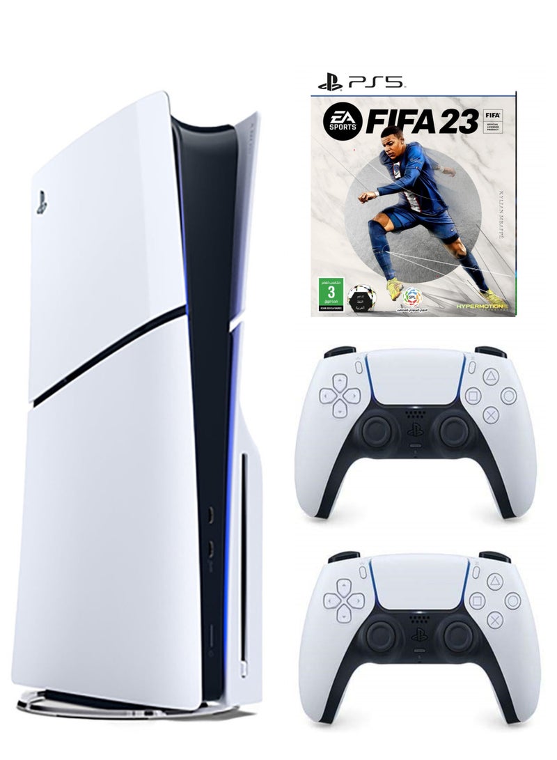 Sony PlayStation 5 Slim Disc Console With Extra Controller and EA FIFA 23 KSA VERSION - Image 1