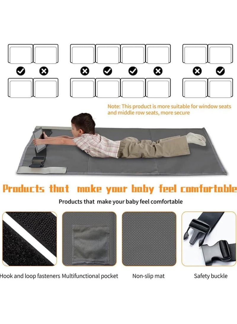 Rock Pow Toddler Airplane Seat Extender Portable Airplane Bed For Toddler Travel Essentials Airplane Travel Accessories For Flying Sleeping Business Car And Travel Airplane Footrest  - Image 2