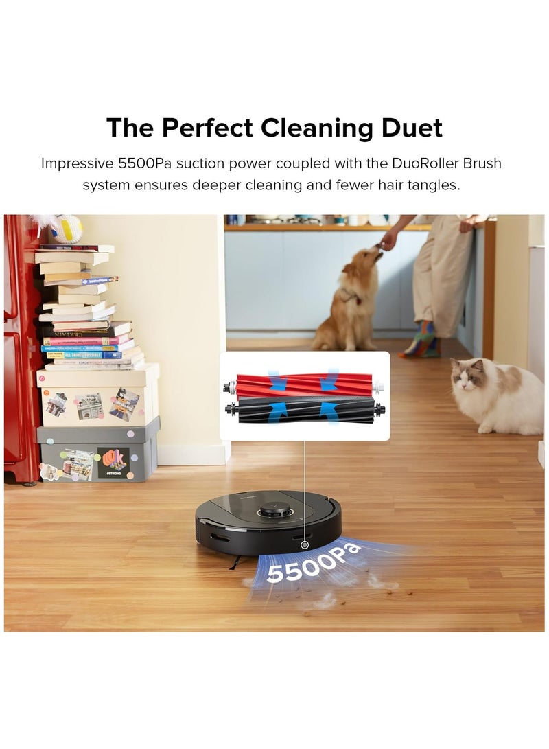 roborock - Q5 Pro Robotic Vacuum And Mop Combo, DuoRoller Brush, 5500Pa Suction, LiDAR Navigation, Robotic Vacuum Cleaner With Large Dustbin, 240Min Runtime, Smart No-Go Zone, Perfect For Pet Hair 770 ml 58 W Q50ULE Black - Image 1