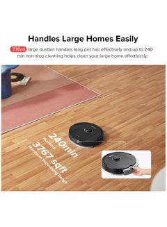 roborock Q5 Pro Robotic Vacuum And Mop Combo, DuoRoller Brush, 5500Pa Suction, LiDAR Navigation, Robotic Vacuum Cleaner With Large Dustbin, 240Min Runtime, Smart No-Go Zone, Perfect For Pet Hair 770 ml 58 W Q50ULE Black  - Image 5