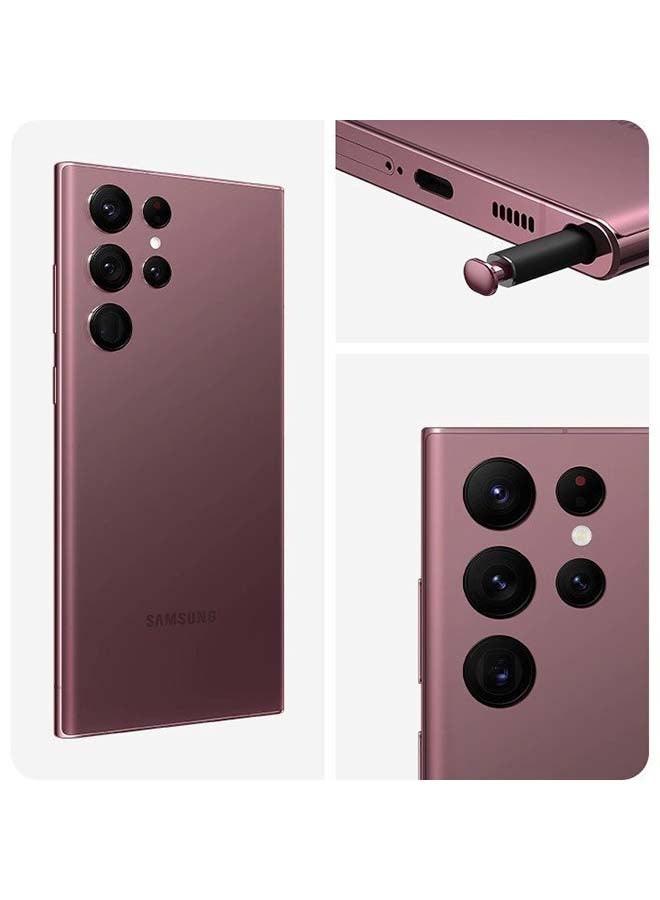 سامسونج تم تجديده - هاتف Galaxy S22 Ultra ثنائي الشريحة، لون عنابي، ذاكرة وصول عشوائي (RAM) سعة 12 جيجابايت، وذاكرة داخلية 256 جيجابايت، يدعم تقنية 5G - الإصدار العالمي  - Image 3