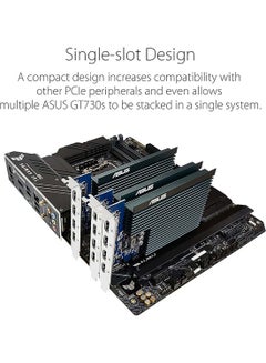 ASUS GeForce GT 730 Low Profile Graphics Card, For Silent HTPC Build, 2GB GDDR5 64-bit Memory, 902MHz Engine Clock, 5010MHz Memory Speed, PCI Express 2.0, DVI-D / D-Sub / HDMI 1.4a | 90YV06N2-M0NA00 Black  - Image 4