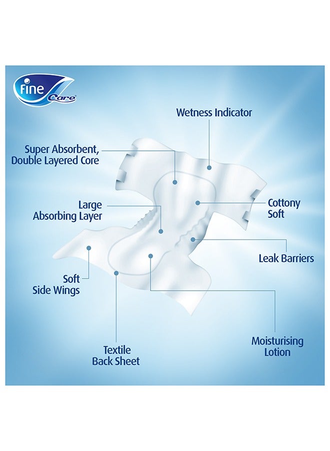 Fine Care - Incontinence Unisex Adult Diapers, Size Medium (Waist 75-110cm), 44 Count, Pack Of 3 - Image 1