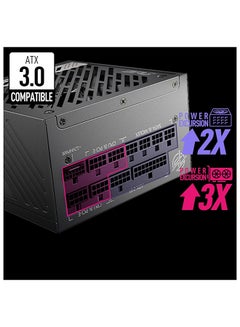 MSI MPG A1000G PCIE5 1000W Power Supply, Full Modular Design, 80 Plus Gold Certified, 135mm Active PFC Fan, Compliant with PCIe 5.0, 100% All Japanese 105°C Capacitor Black  - Image 2