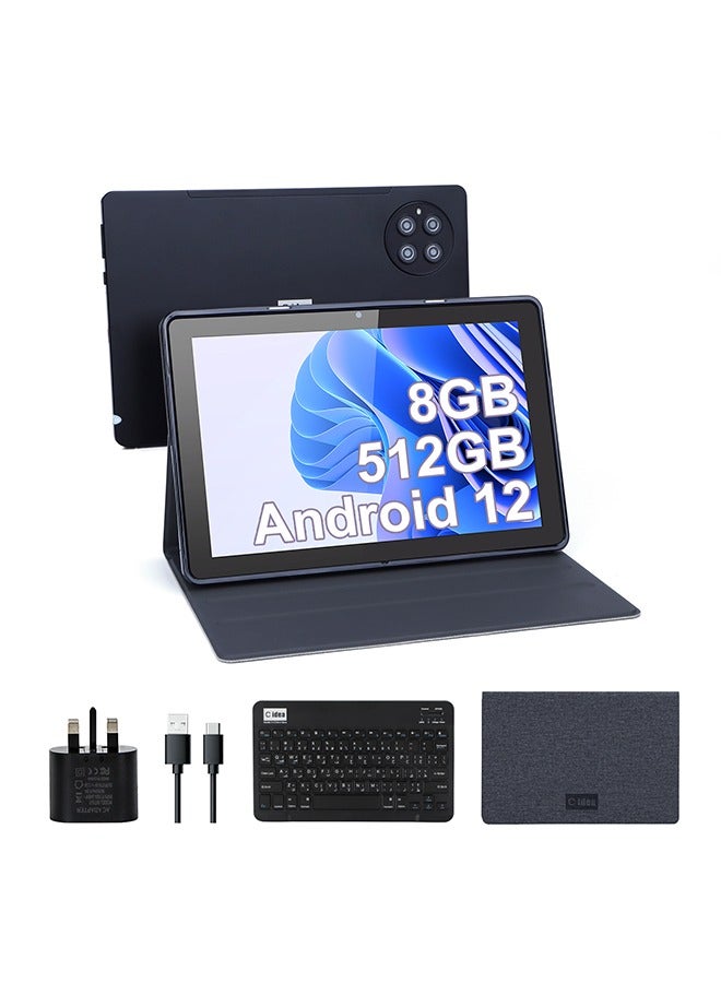 C idea 10.0 Inches Android Adults Tablet 512GB Storage Supports Sim Dual Camera Long Battery Life Gaming Tablet With Keyboard Black - Image 2