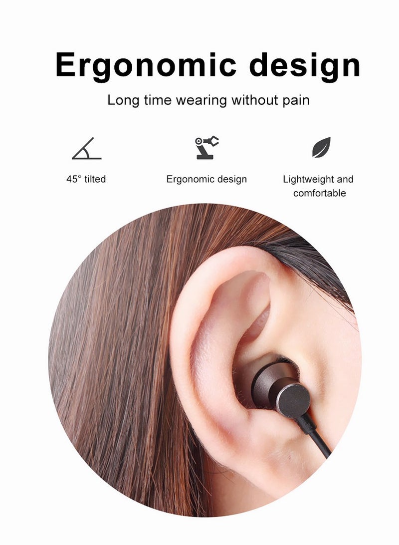 HE05 Earphone Bluetooth 5.0 Wireless Headset Magnetic Neckband Earphones IPX5 Waterproof Sport Earbud With Noise Cancelling Mic Black
