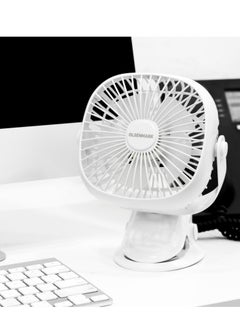 Olsenmark Rechargeable Multifunction Mini Fan- 1W | Adjustable Angle, Use Clip & Table, Rechargeable Lithium Battery, LED Night Light, Brush Less Motor OMF1835 WHITE  - Image 5