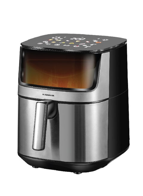 8L Digital Air Fryer - 80% Less Fat - Fry Force 360° Technology - 8 One-Touch Presets - Non-Stick and Dishwasher Safe - LED Display - Adjustable Temperature and Timer Control - Auto Shut-Off - 1700W Power 8 L 1700 W OMAF7032J Black/Silver