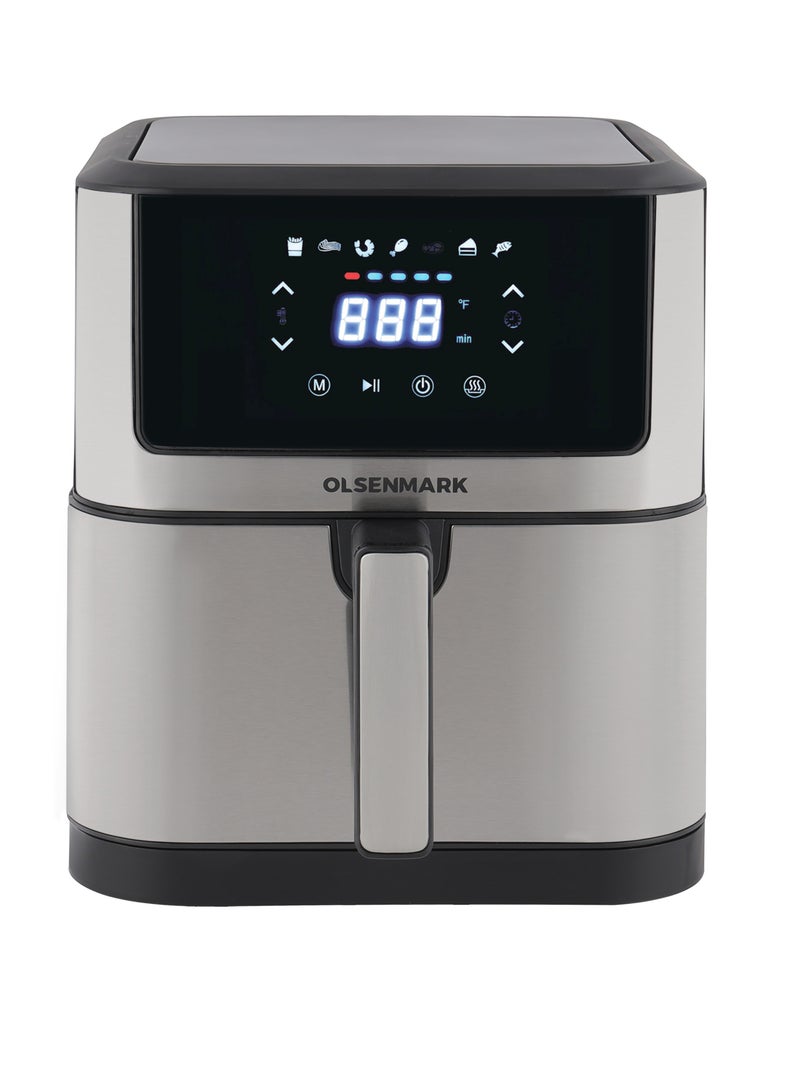 Olsenmark - Digital Air Fryer With Non-Stick Frying Pot and Tray, Oil Free Cooking/ LED Display with Touch Screen 8 L 1800 W OMAF7032 Silver - Image 1