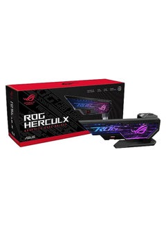 ROG Herculx Graphics Card Anti-Sag Holder Bracket (Solid Zinc Alloy Construction, Easy Toolless Installation, Included Spirit Level, Adjustable Height, Wide Compatibility, Aura Sync RGB)