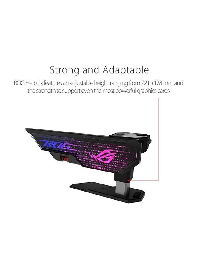 ASUS - ROG Herculx Graphics Card Anti-Sag Holder Bracket (Solid Zinc Alloy Construction, Easy Toolless Installation, Included Spirit Level, Adjustable Height, Wide Compatibility, Aura Sync RGB) - Image 1