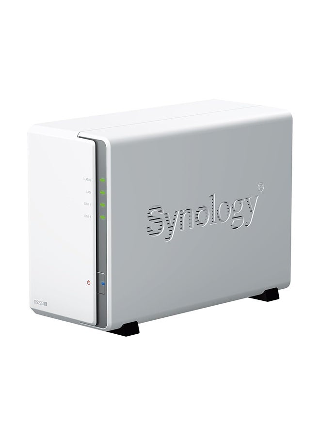 سينولوجي DS223J 16TB 2 bay Desktop NAS Solution installed with 2 x 8TB HAT3300 Drives White  - Image 1