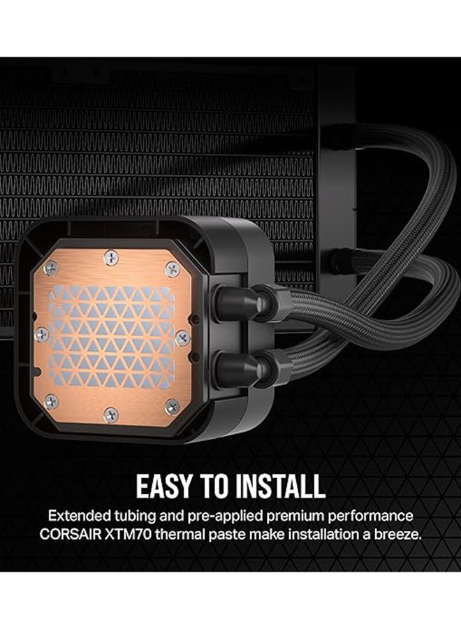 CORSAIR - iCUE H150i Elite LCD XT Liquid CPU Cooler - IPS LCD Screen - Three AF120 RGB Elite Fans - 360mm Radiator - Fits Intel LGA 1700, AMD AM5, and More - Included iCUE Commander CORE black - Image 1