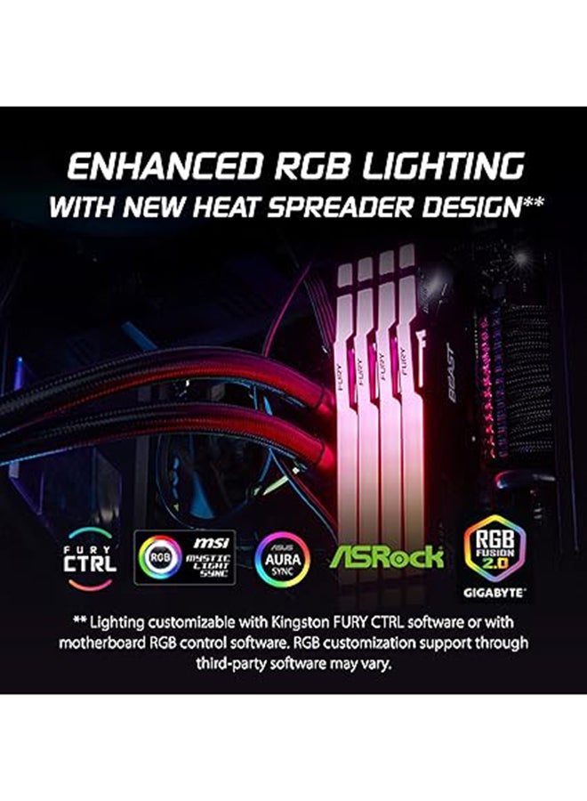 Kingston Fury Beast RGB (2x16GB) DDR5 Desktop Memory, 6000MT/s Memory Speed, CL36 CAS Latency, Intel XMP 3.0, 1.35 Voltage, 288-Pin, AMD Expo, Dual Channel DIMM Kit | KF560C36BBEAK2-32 32 GB  - Image 2