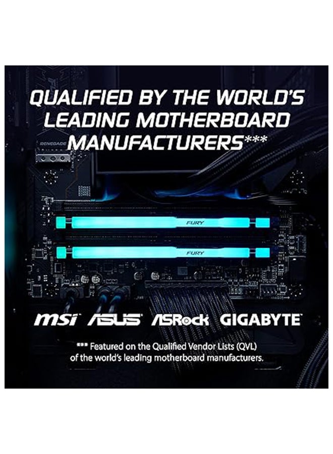 Kingston - Fury Beast RGB (2x16GB) DDR5 Desktop Memory, 6000MT/s Memory Speed, CL36 CAS Latency, Intel XMP 3.0, 1.35 Voltage, 288-Pin, AMD Expo, Dual Channel DIMM Kit | KF560C36BBEAK2-32 32 GB - Image 1
