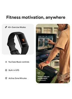 Fitbit Charge 6 Fitness Tracker with Google apps, Heart Rate on Exercise Equipment, GPS, Health Tools and More, Coral/Light Gold, One Size (S & L Bands Included)  - Image 5