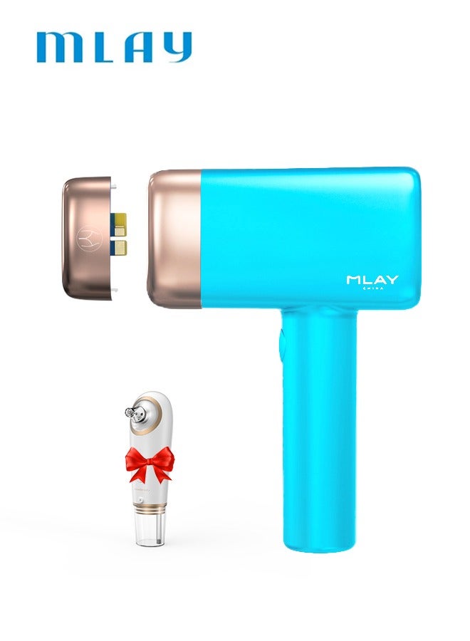 ملاي جهاز T14 لإزالة الشعر بضغط الثلج بدون ألم مع مصباح إزالة شعر منطقة البكيني باللون الأزرق السماوي - Image 1