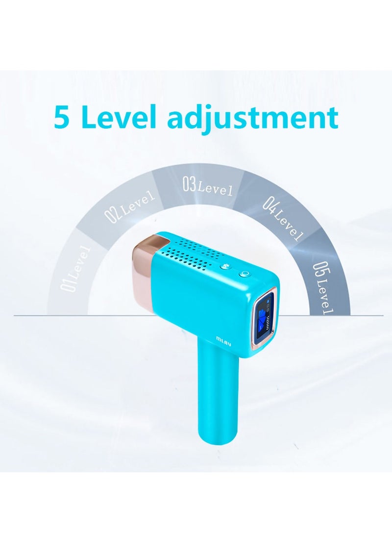 ملاي جهاز T14 لإزالة الشعر بضغط الثلج بدون ألم مع مصباح إزالة شعر منطقة البكيني باللون الأزرق السماوي - Image 4