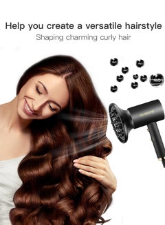 Sunhome 1800W Blow Dryer With Diffuser, Professional Hair Dryer Constant Temperature Hair Care For Light And Quiet Black  - Image 4