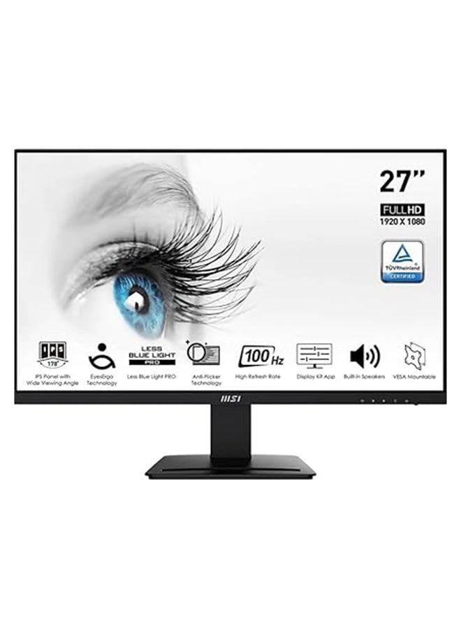 MSI - PRO MP273A 27" Professional Business Monitor, FHD 100Hz Anti Glare IPS Display, 1ms MPRT Response Time, 2x 3W Speakers, Adaptive Sync, Display Kit Support, DP / HDMI / VGA, 9S6-3PB4CH-070 Black - Image 1