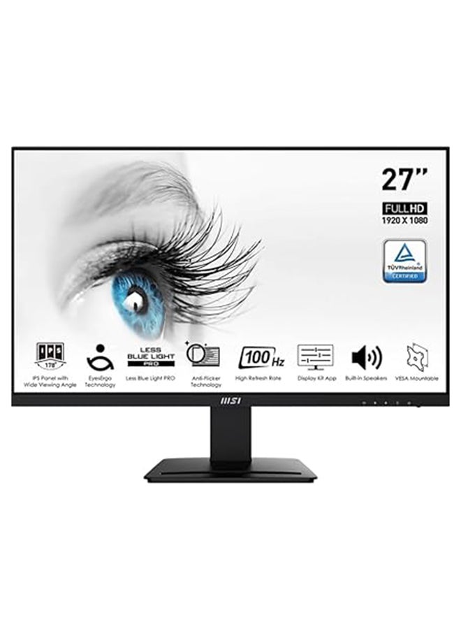MSI - PRO MP273A 27" Professional Business Monitor, FHD 100Hz Anti Glare IPS Display, 1ms MPRT Response Time, 2x 3W Speakers, Adaptive Sync, Display Kit Support, DP / HDMI / VGA, 9S6-3PB4CH-070 Black - Image 1