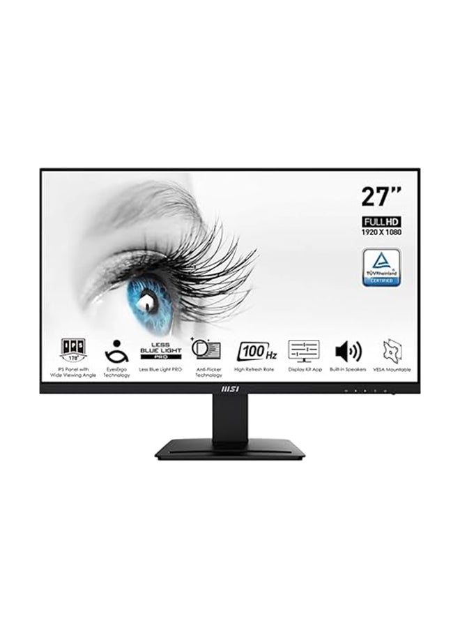 MSI - PRO MP273A 27" Professional Business Monitor, FHD 100Hz Anti Glare IPS Display, 1ms MPRT Response Time, 2x 3W Speakers, Adaptive Sync, Display Kit Support, DP / HDMI / VGA, 9S6-3PB4CH-070 Black - Image 1