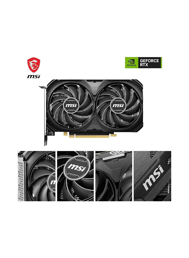 MSI - GeForce RTX 4060 Ti 8G VENTUS 2X BLACK E1 OC Graphics Card - 8GB GDDR6, 2535 MHz Boost Clock, Dual Fan Cooling, Ray Tracing and AI-Enhanced Gaming, PCI Express 4.0, 2x DisplayPort 1.4a, 1x HDMI 2.1, Custom Thermal Design | 912-V512-005 - Image 1