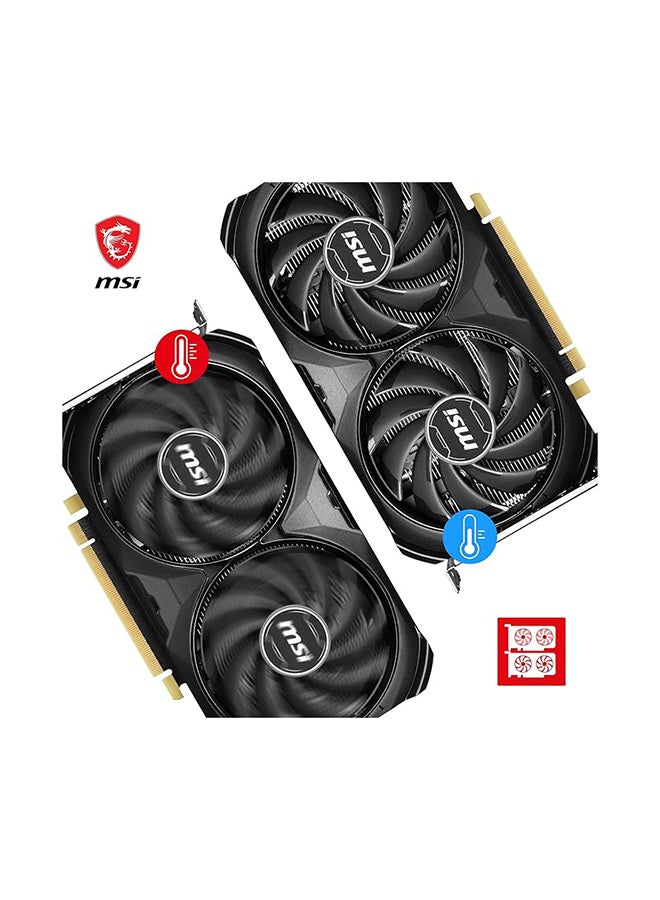 MSI - GeForce RTX 4060 Ti 8G VENTUS 2X BLACK E1 OC Graphics Card - 8GB GDDR6, 2535 MHz Boost Clock, Dual Fan Cooling, Ray Tracing and AI-Enhanced Gaming, PCI Express 4.0, 2x DisplayPort 1.4a, 1x HDMI 2.1, Custom Thermal Design | 912-V512-005 - Image 1