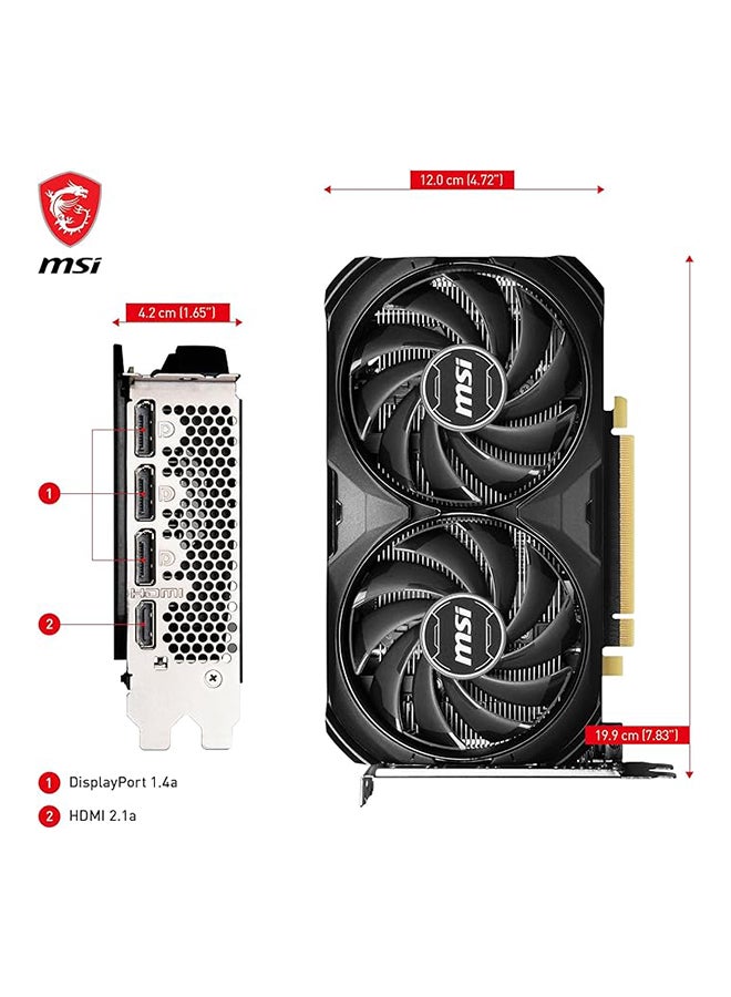 MSI - GeForce RTX 4060 Ti 8G VENTUS 2X BLACK E1 OC Graphics Card - 8GB GDDR6, 2535 MHz Boost Clock, Dual Fan Cooling, Ray Tracing and AI-Enhanced Gaming, PCI Express 4.0, 2x DisplayPort 1.4a, 1x HDMI 2.1, Custom Thermal Design | 912-V512-005 - Image 1