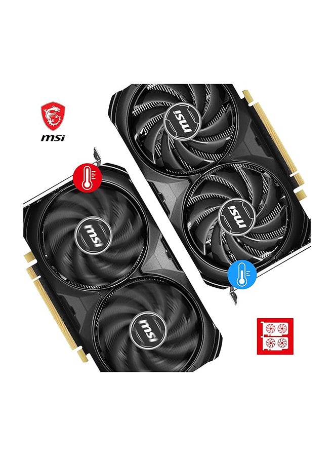 MSI - GeForce RTX 4060 Ti 8G VENTUS 2X BLACK E1 OC Graphics Card - 8GB GDDR6, 2535 MHz Boost Clock, Dual Fan Cooling, Ray Tracing and AI-Enhanced Gaming, PCI Express 4.0, 2x DisplayPort 1.4a, 1x HDMI 2.1, Custom Thermal Design | 912-V512-005 - Image 1