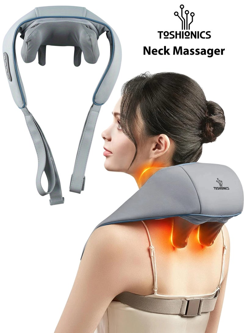 Portable Electric Shoulder Neck Massager Shiatsu With Heat Relieve Tension Target Acupoints Massage 6D Extra Large Massage Head Ideal For Pain Relief Muscle Relaxation Stress Rechargeable With Type c - pnsku/N70025084V/45/_/1700451048/da1bf83d-5f0d-4218-9437-5942f4ba4efc