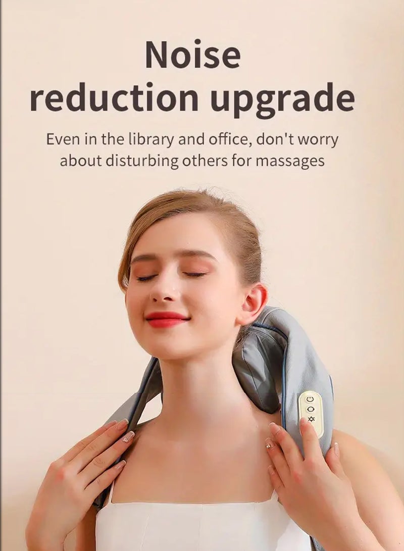 Portable Electric Shoulder Neck Massager Shiatsu With Heat Relieve Tension Target Acupoints Massage 6D Extra Large Massage Head Ideal For Pain Relief Muscle Relaxation Stress Rechargeable With Type c - pnsku/N70025084V/45/_/1700451052/7775c5d3-91fa-4db1-a6cd-ca6a98cf58b2