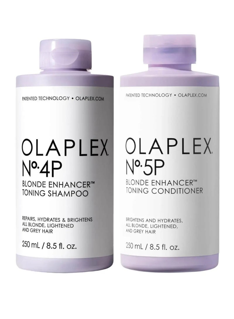 Olaplex - 2-Pieces No.4P Blonde Enhancer Toning Shampoo Lavender And No.5P Blonde Enhancer Toning Conditioner Set 500ml - Image 1