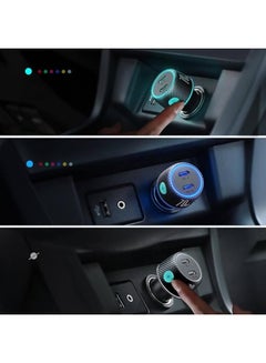 JOYROOM JR-CCN02 70W Dual PD Multi-Color Car Charger with Light Button- Black  - Image 3