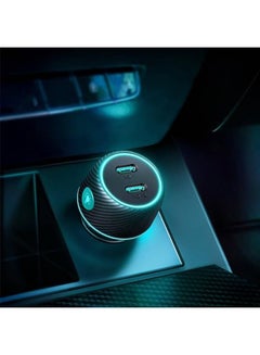 JOYROOM JR-CCN02 70W Dual PD Multi-Color Car Charger with Light Button- Black  - Image 4