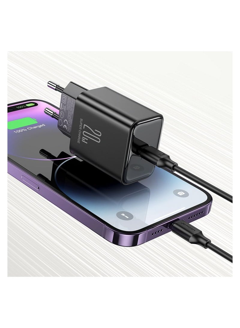 JOYROOM 20W PD Flash Series Charger, Single Port, Support QC 3.0, Travel Wall Charger Adapter For Fast Charging, Compatible With iPhone Up To 14 Pro Max Charging Cable BLACK  - Image 3