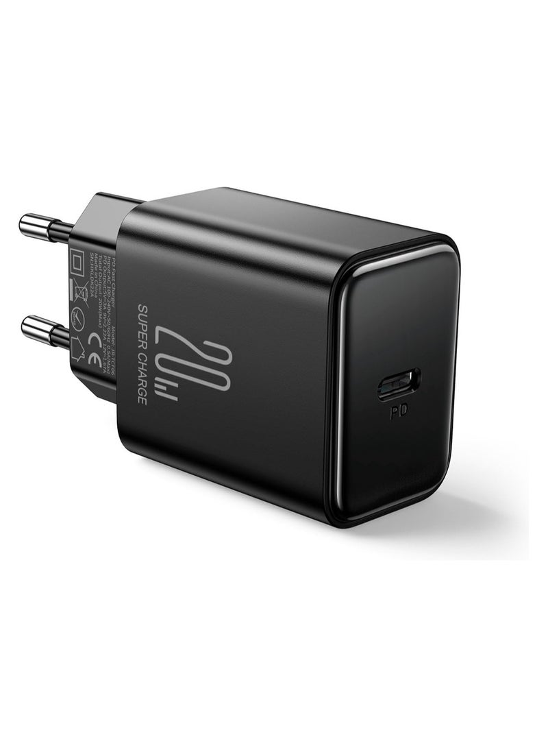 JOYROOM 20W PD Flash Series Charger, Single Port, Support QC 3.0, Travel Wall Charger Adapter For Fast Charging, Compatible With iPhone Up To 14 Pro Max Charging Cable BLACK  - Image 2