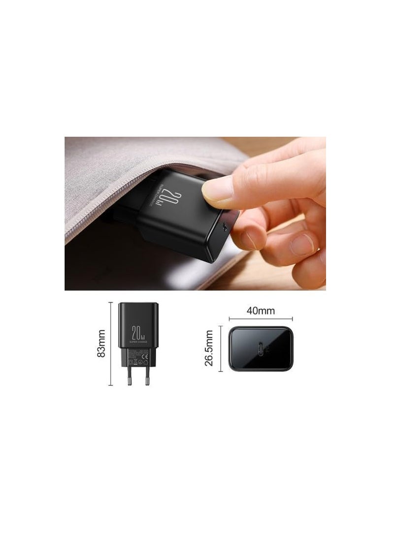 JOYROOM 20W PD Flash Series Charger, Single Port, Support QC 3.0, Travel Wall Charger Adapter For Fast Charging, Compatible With iPhone Up To 14 Pro Max Charging Cable BLACK  - Image 5