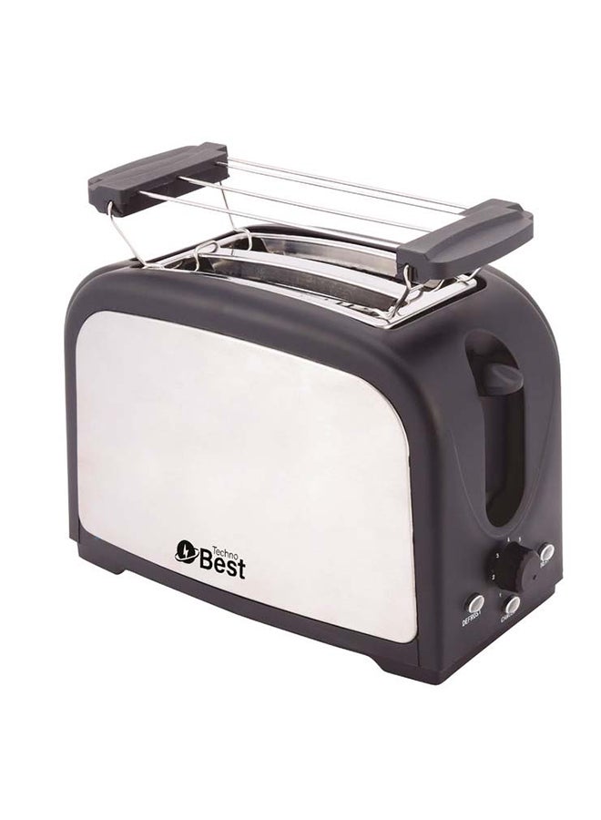 Techno Best - 2 Slice Electric Toaster Stainless Steel Body, Efficient Breakfast Toasting 750 W BET-01S Silver - Image 1