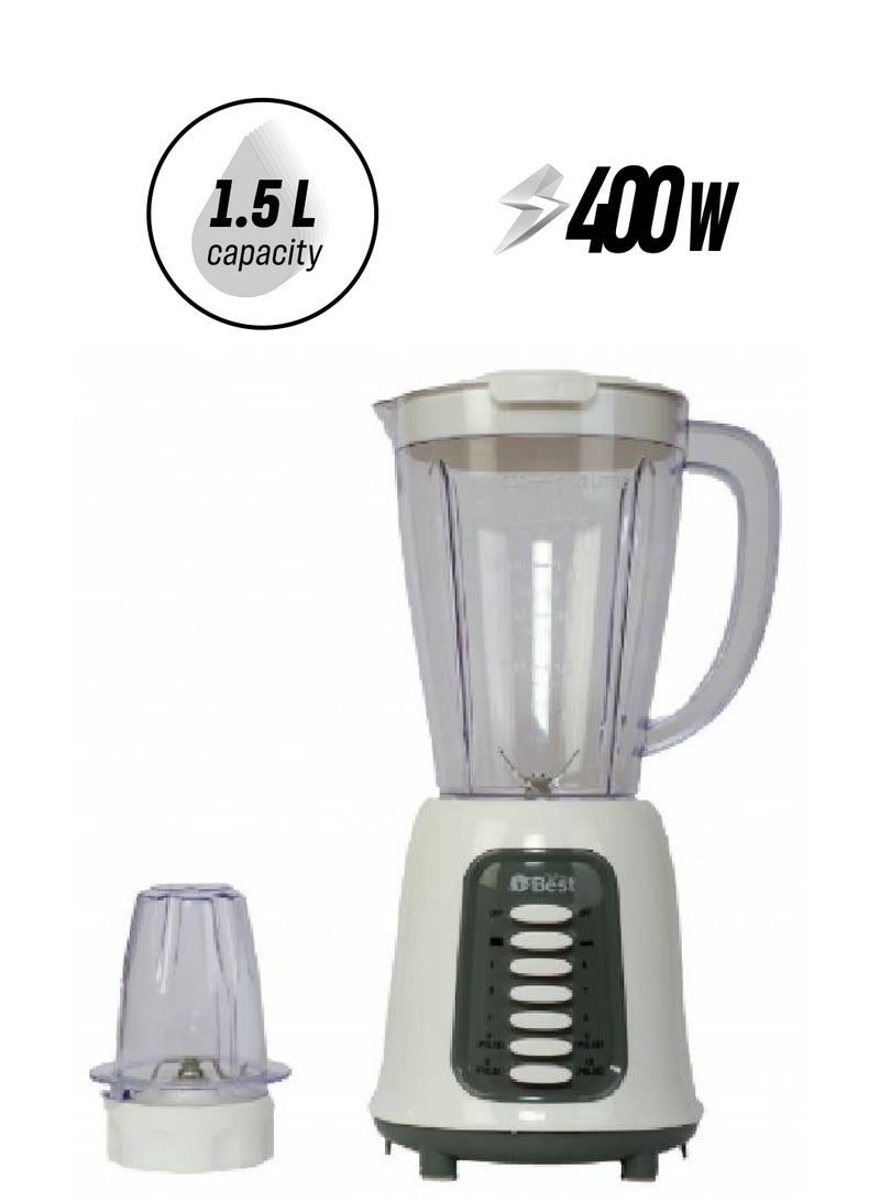 Techno Best Blender With Grinder 1.5 L 400 W BSB-01P White  - Image 1
