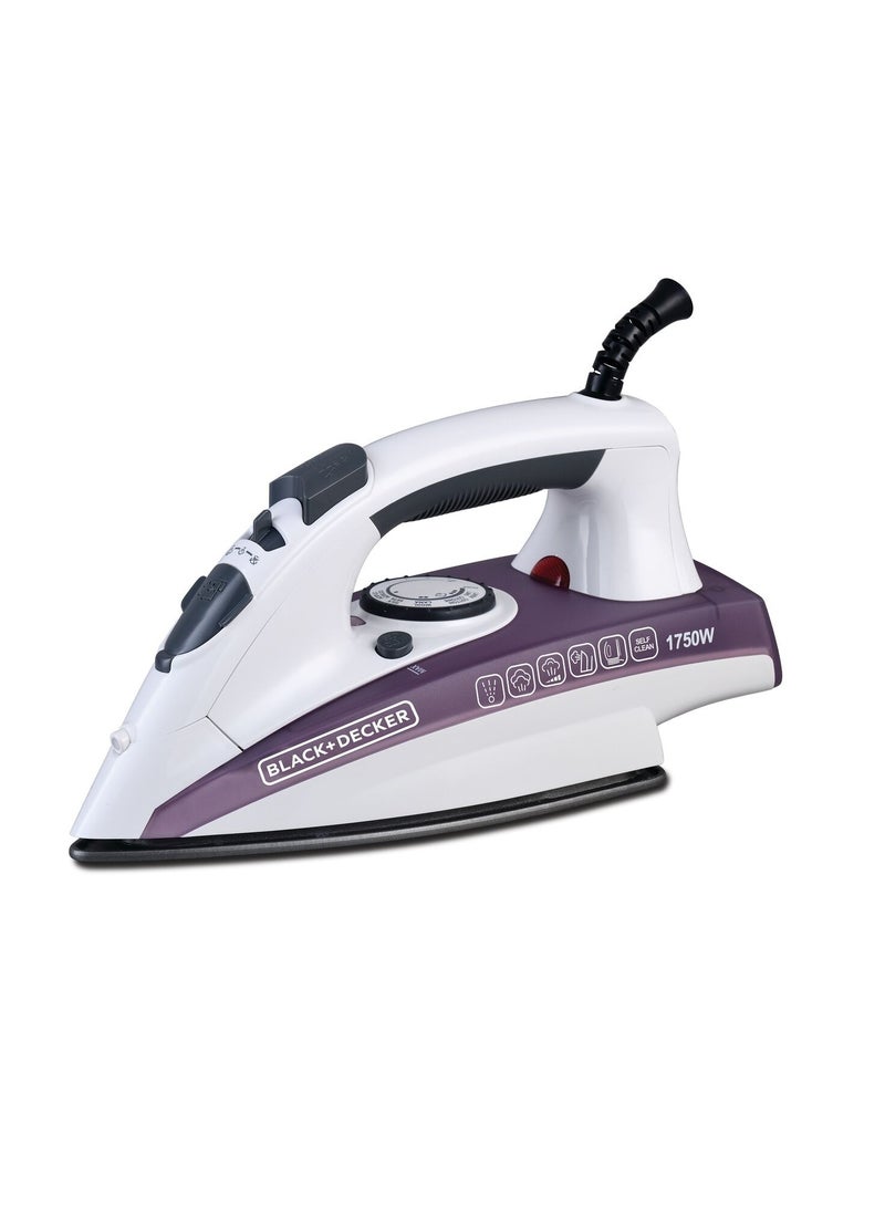 BLACK+DECKER - Steam iron 1750 watts -220 ml X1750 220 ml 1750 W X1750 White - Image 1