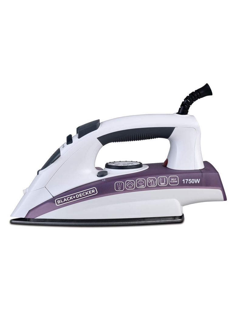 BLACK+DECKER - Steam iron 1750 watts -220 ml X1750 220 ml 1750 W X1750 White - Image 1