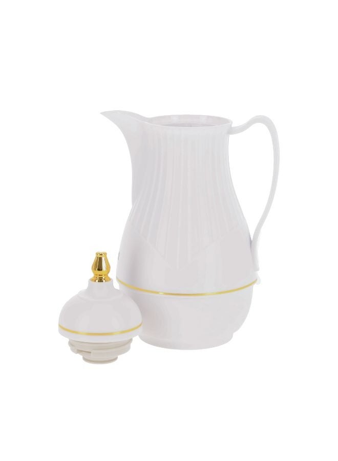 Royalford Royalford Hadi 1 L Vacuum Flask- RF11228| Glass Vacuum Flask with Glass Inner| Keeps Your Drinks Hot or Cold, Asbestos-Free and Hygienic| Leak-Proof and Portable Design| Suitable for Indoor and Outdoor Use White  - Image 2