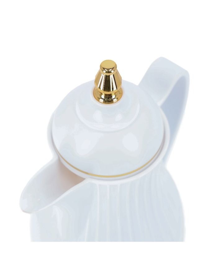 Royalford Royalford Hadi 1 L Vacuum Flask- RF11228| Glass Vacuum Flask with Glass Inner| Keeps Your Drinks Hot or Cold, Asbestos-Free and Hygienic| Leak-Proof and Portable Design| Suitable for Indoor and Outdoor Use White  - Image 3