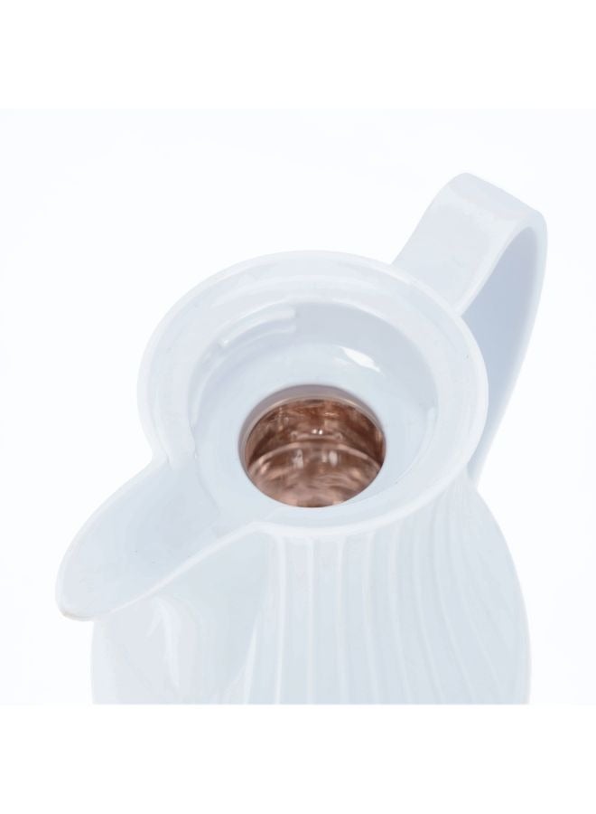 Royalford Royalford Hadi 1 L Vacuum Flask- RF11228| Glass Vacuum Flask with Glass Inner| Keeps Your Drinks Hot or Cold, Asbestos-Free and Hygienic| Leak-Proof and Portable Design| Suitable for Indoor and Outdoor Use White  - Image 4