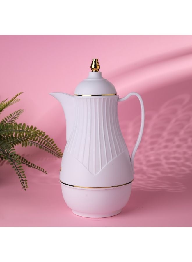 Royalford Royalford Hadi 1 L Vacuum Flask- RF11228| Glass Vacuum Flask with Glass Inner| Keeps Your Drinks Hot or Cold, Asbestos-Free and Hygienic| Leak-Proof and Portable Design| Suitable for Indoor and Outdoor Use White  - Image 5